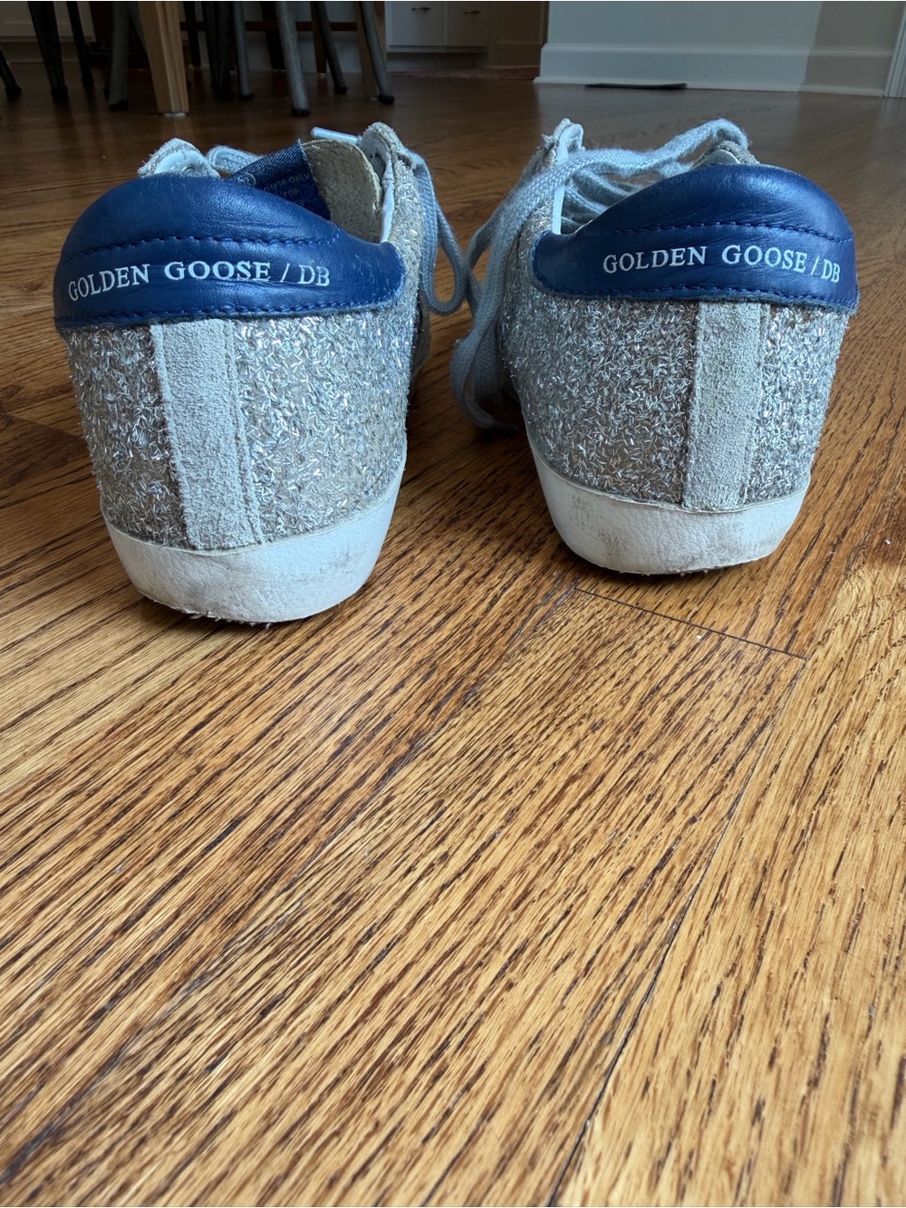 Authentic Golden Goose Silver Glitter Superstar Shoes. - Picture 6 of 10